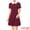 Burgundy, variant on INSPIRE CHIC Women's Back to School Peter Pan Contrast Collar Short Sleeves Flare Dress XS Black