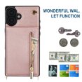 thumbnail image 6 of Dteck for iPhone 16 Plus Case, Shockproof Magnetic Protective Zipper Pocket Purse Handbag Shoulder Strap Stylish Protective Cover, Rosegold, 6 of 6