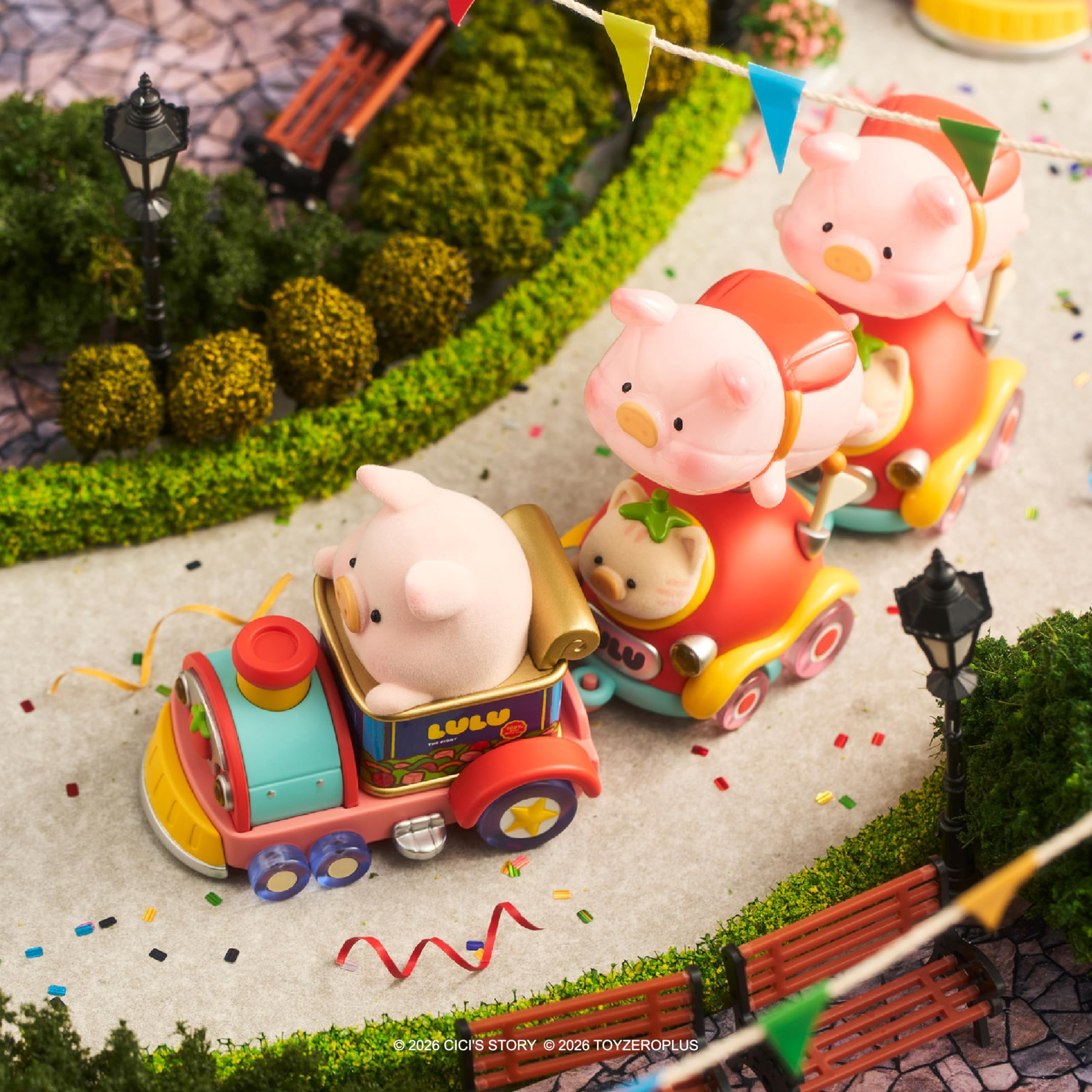 TOYZERO + Lulu The Piggy Blind Box Figures - LuLuLand Series Blind Boxes Cute Animal Figurines Mystery Box Collectibles Home Decorations Holiday Birthday Gifts, Single Box