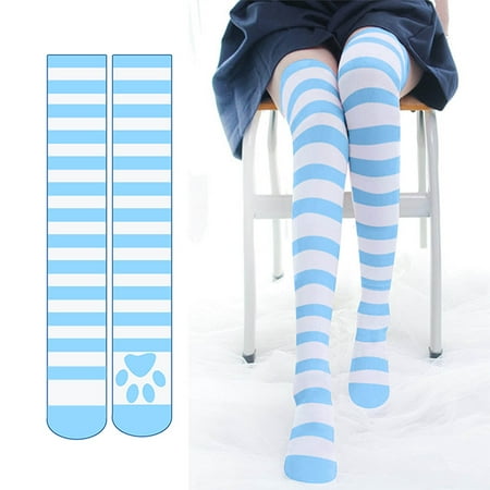 

christmas socks for women 1 Pairs Women Cartoon Cute Kitty Stockings Fashion Over The Knee Socks