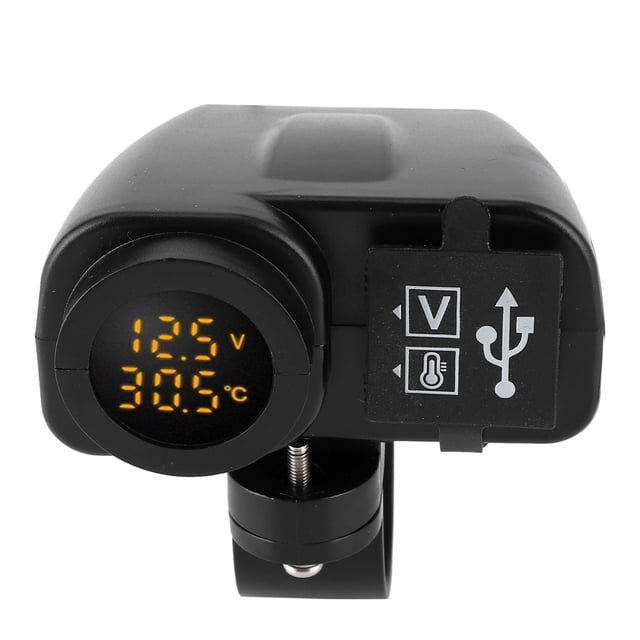 Cargador de motocicleta, voltímetro USB doble para motocicleta, cargador de voltímetro USB doble, toma de cargador USB, rendimiento finamente ajustado