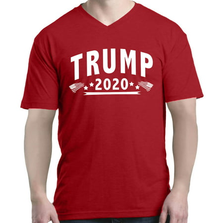 Shop4Ever Men's Trump 2020 President V-Neck T-Shirt