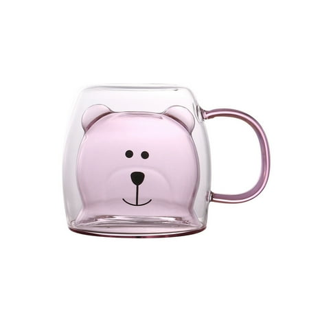 

Double Wall Glass Milk Coffee Mugs 250ML Glass Tea Cups With Handle For Women Girls
