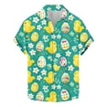 thumbnail image 2 of Yaoyar Men's Easter Holiday Print Short Sleeve Button Down Lapel Shirt,Spring Summer Style Breathable Tee Seaside Beach Shirt, 2 of 5