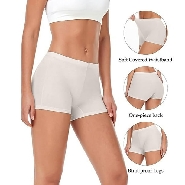Calzoncillos tipo boxer de algodon para mujer ropa interior pantalones cortos con entrepierna de algodon paquete de 4 Walmart en linea