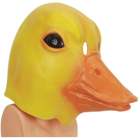 Star Power Hilarious Latex Duck Full Head Mask, Yellow Orange, One Size