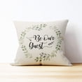 thumbnail image 3 of Be Our Guest Throw Pillow Case, for Guest Room Decorative Pillow Case, 18 x 18 Inch Decorative Cotton Linen Cushion Cover for Guest Bedroom Sofa Couch Bed, Housewarming Gifts Family Room Decor, 3 of 5