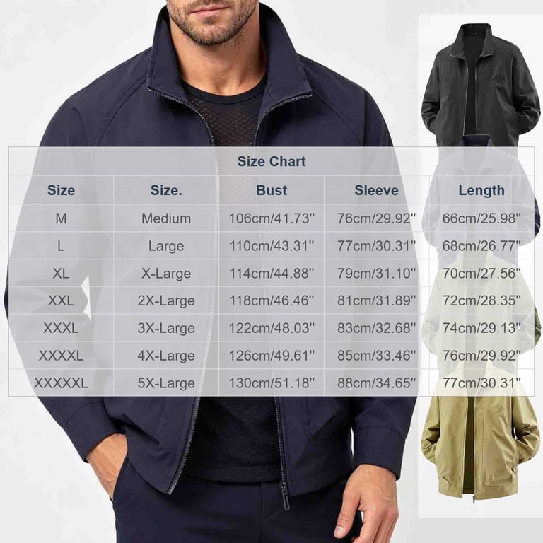 JUUYY Men's Outdoor Jacket Casual Lightweight Full Zip Stand