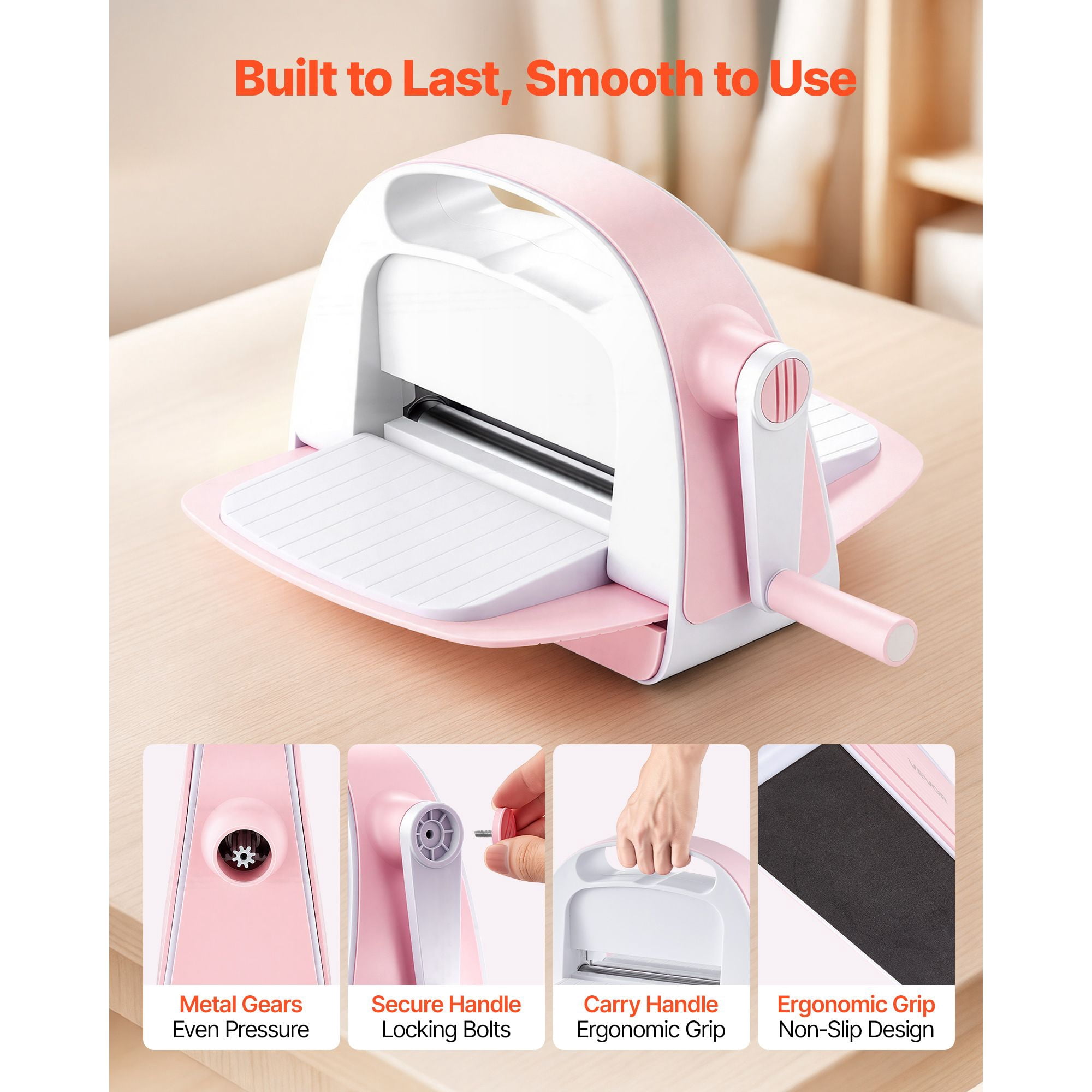 Manual Die Cutting and Embossing Machine, 6" Opening, Portable Die Cut Machine with Cutting Plates, Ergonomic Handle, Easy to Store, for Arts and Crafts, Scrapbooking, Card Making, Crafting