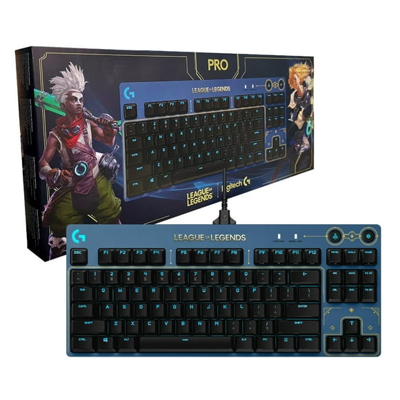 Logitech G PRO Teclado Mecánico para Gaming - Sin Teclado Numérico, Diseño Portátil, Cable USB Extraíble, Teclas Iluminadas RGB LIGHTSYNC, Edición Oficial League of Legends