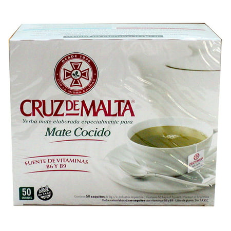 Cruz De Malta Mate Cocido 50 Tea Bags Argentina Herbal Loss Weight Green Diet
