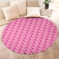 thumbnail image 4 of Pink Breast Cancer Round Blanket,Comfortable Soft Flannel Throw Blanket,All Season,Warm Lightweight Blankets for Sofa Bed Couch Living Room Chair 60"x60", 4 of 5
