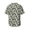 thumbnail image 2 of Xecao offers the Soccer and Football for Men's Casual Short-sleeved Shirt, a button-up collared shirt with a pocket, perfect for beach vacations and yacht travel in the X-Large size., 2 of 7