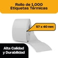 thumbnail image 2 of Rollo de 1000 Etiquetas Térmicas de 57 x 40 mm Rhino ROET-02, 2 of 6