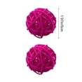 thumbnail image 3 of Beautynvta 2 Pcs Round Wicker Rattan Balls, 2'' Rattan Woven Decorative Ball Bowl Vase Filler, Wicker Balls for Birthday Home Party Table Centerpiece Wedding Decor, Hot Pink, 3 of 6