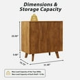 thumbnail image 4 of Wirrytor Fluted Sideboards and Buffets Storage Cabinet with 2 Doors, Entryway Cabinet, Wood Accent Storage Cabinet for Kitchen Dining Living Room(Walnut), 4 of 9