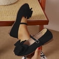 thumbnail image 2 of KIJBLAE Women's Solid Bow Knot Mary Jane Ballet Flats, Adjustable Buckle Soft Sole Slip On Casual Shoes Black 41, 2 of 6