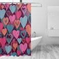 thumbnail image 2 of LNWH Waterproof Shower Curtain, Polyester Hearts Graphic Love Art Pattern Bathroom Shower Curtains Sets with 12 Shower Curtain Hooks, 72x72 Inches, 2 of 8