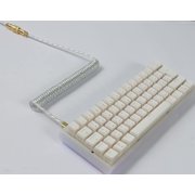 Mamba Snake Custom Transparent Coiled Keyboard Cable for Gaming Keyboard, Double-Sleeved Mechanical Keyboard Cable with Detachable Metal Aviator, 2.0M(0.66ft) USB-C to USB-A Keyboard Wire(Crystal)