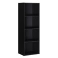 thumbnail image 1 of Hodedah 12 x 16 x 47 Inch 4 Shelf Bookcase & Office Organizer, Black, 1 of 4
