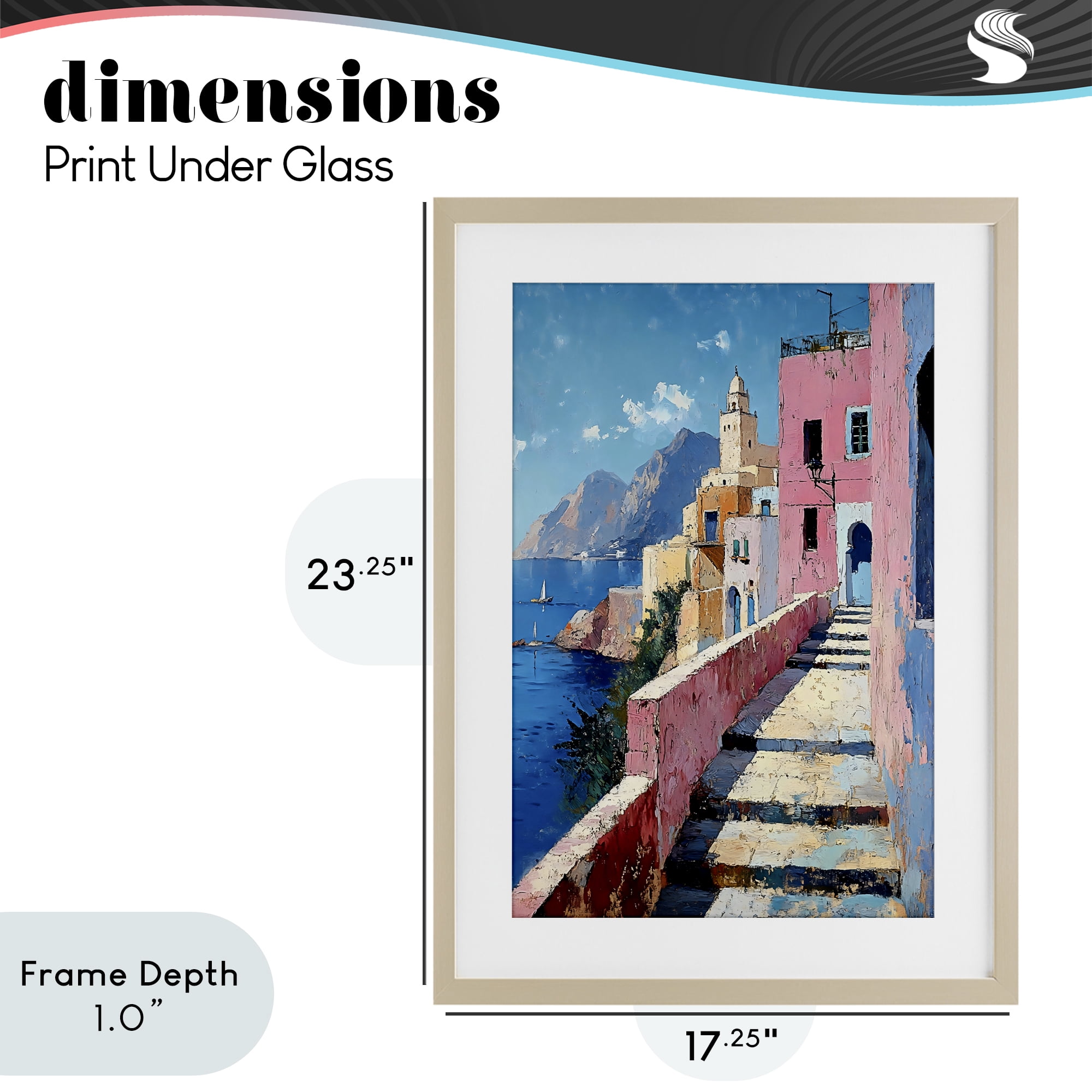 Stupell Industries Coastal Village's Sunlit Pathway Birch Framed Print Under Glass, design by Creative Studio