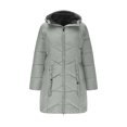 thumbnail image 3 of Tdoqot Womens Parka Jacket with Hood- Casual Midweight Warm Full Zip Winter Snow Coats Sherpa Lined Gray Size S, 3 of 8