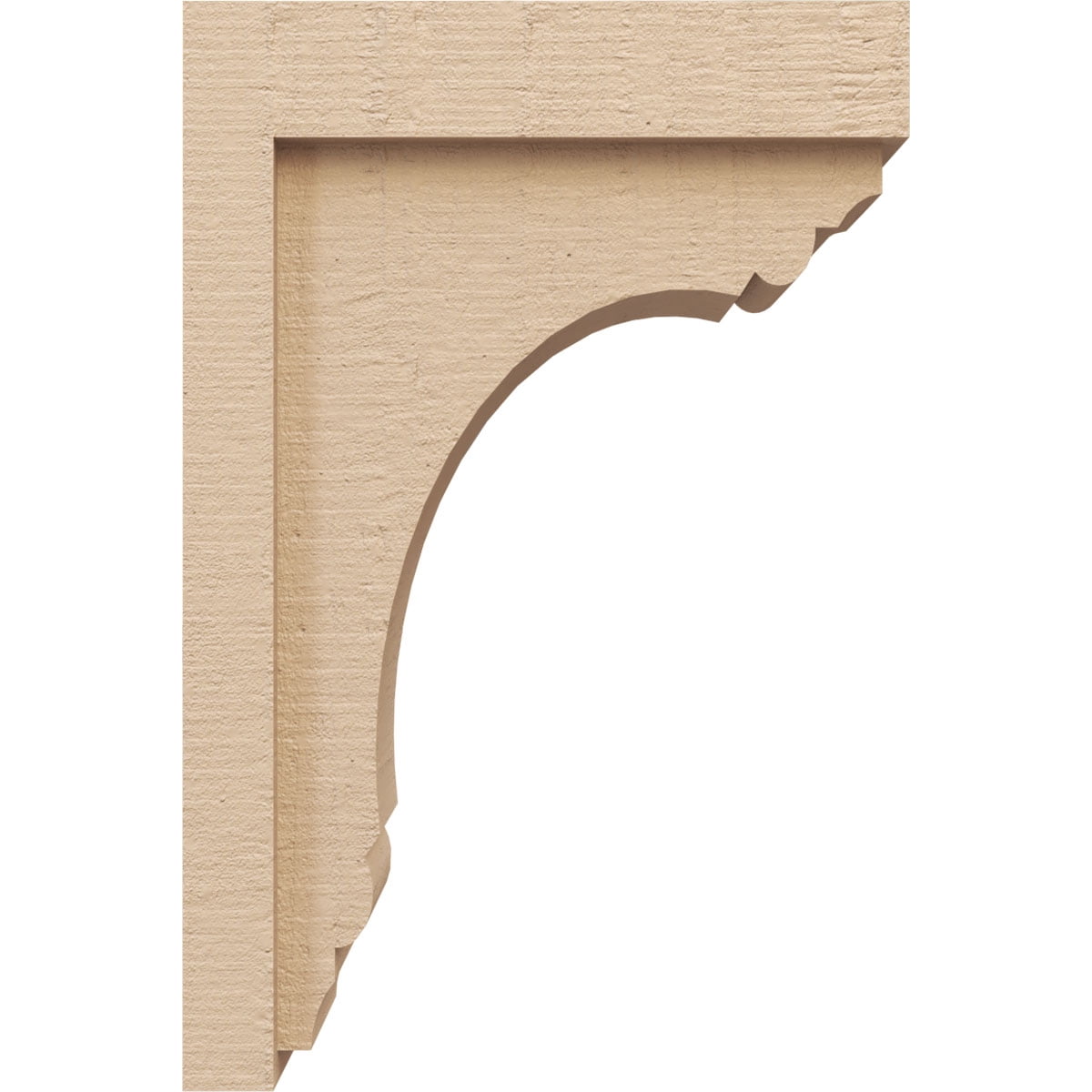5"W x 10"D x 15"H Classic Warren Rough Cedar Woodgrain TimberThane Corbel, Primed Tan