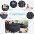 thumbnail image 5 of ODUWA Modular 124" U-Shaped Boneless Sofa, Premium Corduroy Deep Seat Cloud Couch with Wide Armrests, No Assembly, 5 of 9