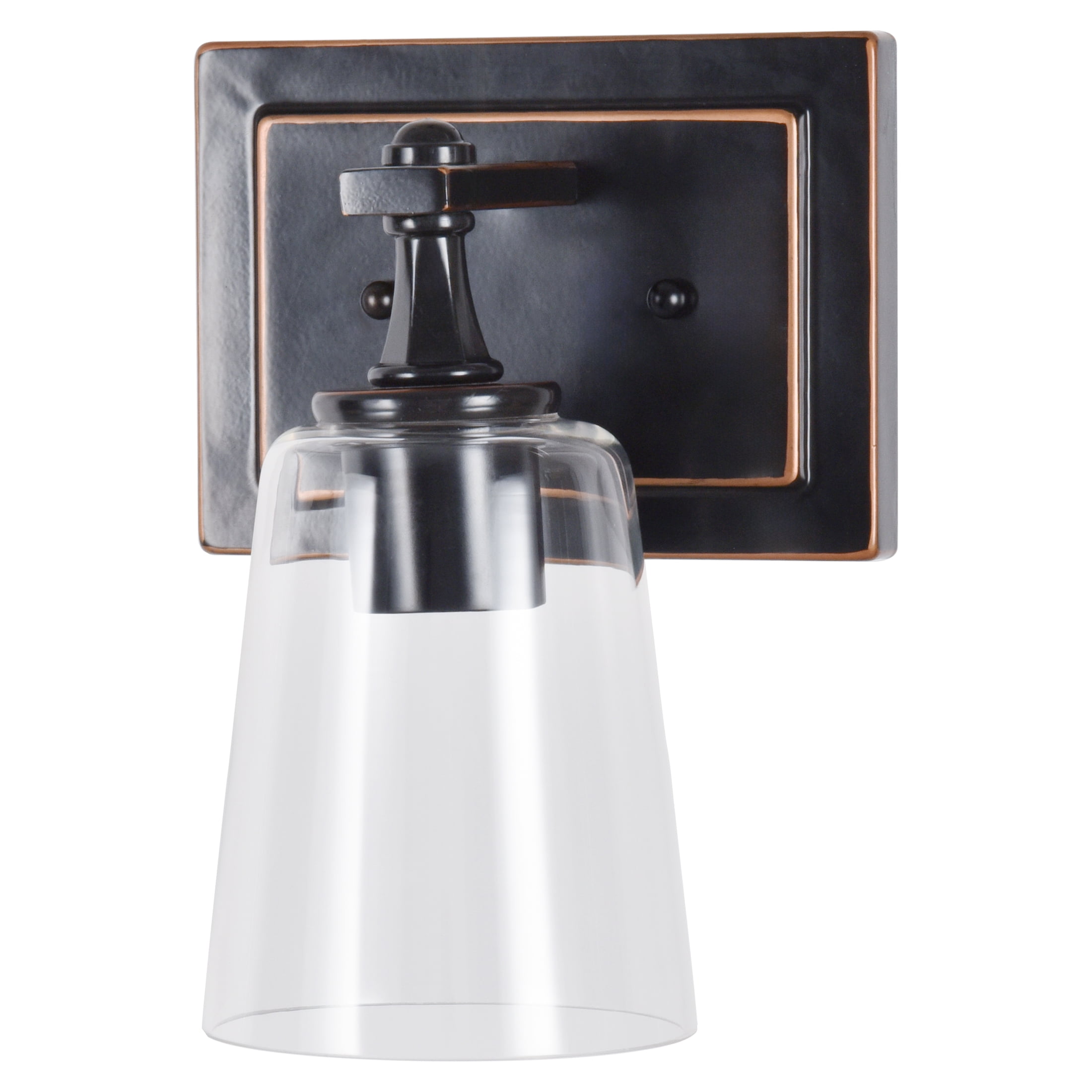Better Homes & Gardens Modern Wall Scone Vanity Light, Bronze Metal Glass Shades, Bulb Not Included
