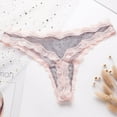 thumbnail image 2 of Ausyst Panties for Women Women's Fashion Sexy Embroidery Flower Transparent Gauze Wave Low Waist G-string Pants Panties Thong Clearance, 2 of 9
