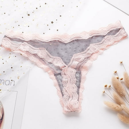 HaoXianJian Women G-String Lace Thongs T-back Sheer Mesh Low Waist Breathable Cheeky Underwear Panties Stretch Underpants