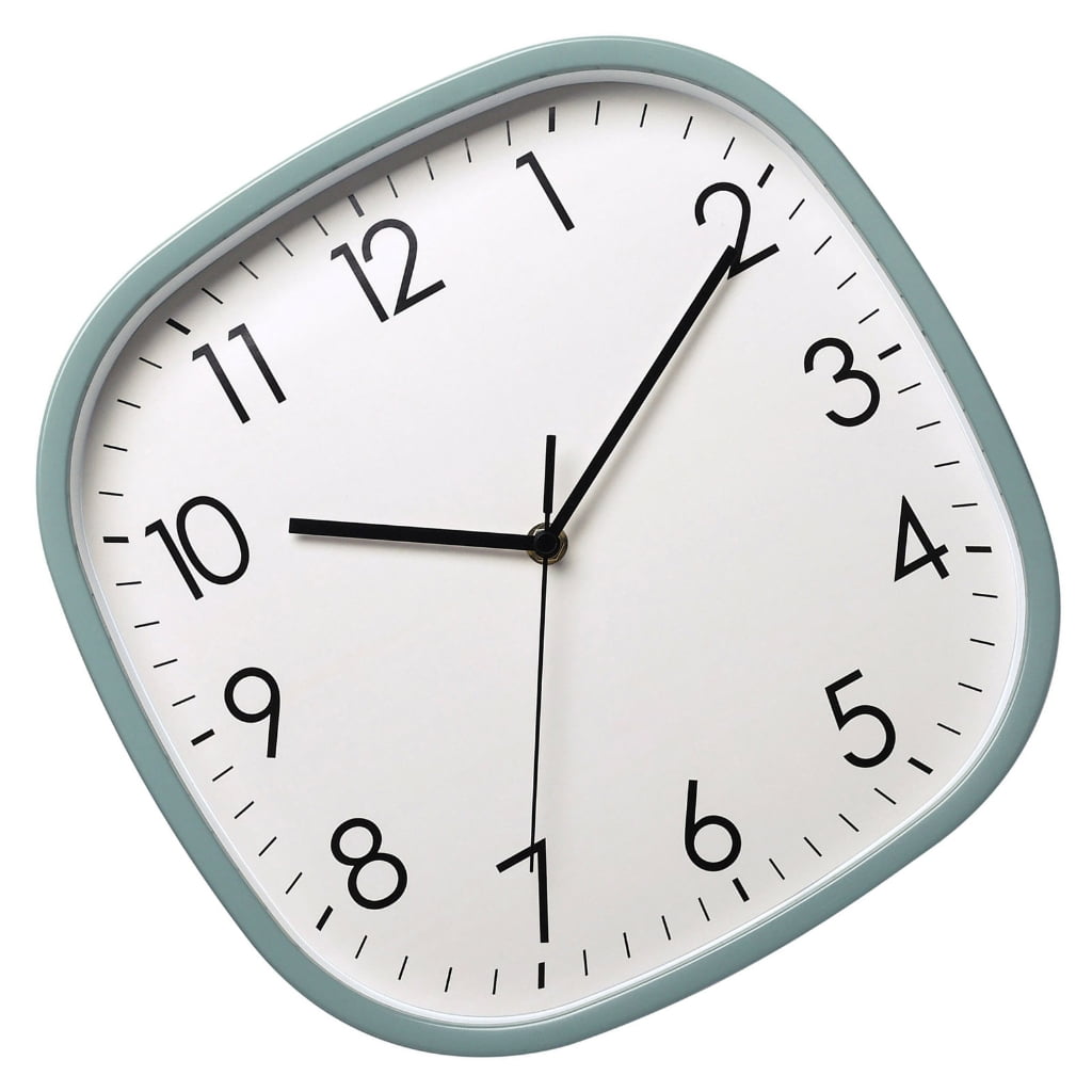 Modern Square Wall Clock 12inch Quiet Movement Battery Operated Large Numbers for Living Room Decor