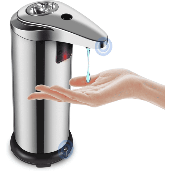 Automatic Soap Dispenser Touchless Hands-Free Stainless Steel 3 Adjustable Levels Waterproof Base for Bathroom Kitchen