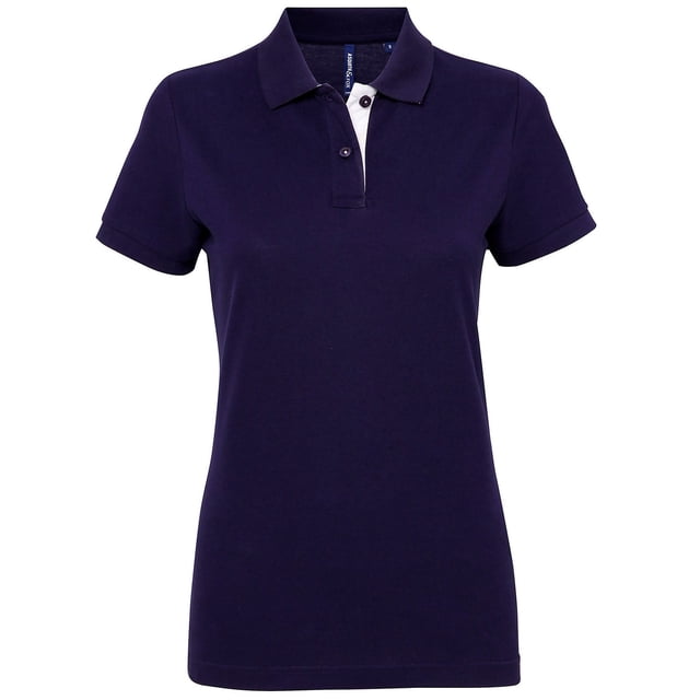 Asquith & Fox Polo Contrasté à Manches Courtes pour Femmes