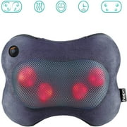 Neck Back Massager Shiatsu Massage Pillow with Heat and Soft Velvet Cover, Deep Tissue Kneading Muscle Relaxation for Home Car Office Use