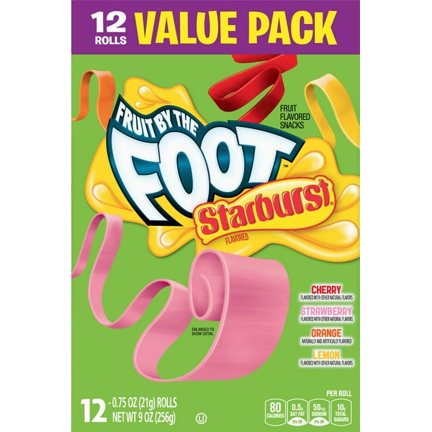 Betty Crocker Fruit by the Foot, Starburst Flavors, Variety Pack, 12 ct - Walmart.com - Walmart.com