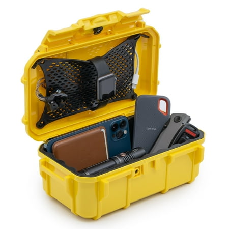Seahorse 57 Portable Waterproof Dry Box Protective Case - Travel Safe / Mil Spec / IP67 Waterproof / USA Made - for Cameras Action Cams Ammunition Rifle Ammo Marine (Yellow)