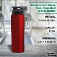 thumbnail image 4 of Sicilia Stainless Steel Sports Bottles 27 oz. Set of 6, Bulk Pack - Non Insulated, Great for Gym, Hiking, Cycling, School - Red, 4 of 5