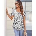 thumbnail image 3 of Zeagoo Women's Short Sleeve Shirts Pleated Scooped Neck Summer Tunic Tops Blouse Dressy Causal Loose Fit T-Shirts, 3 of 5