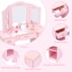 thumbnail image 3 of Tocador y Silla para Niñas, Juego de Tocador Princesa con Espejo, Cajón y Silla, Juguete de Maquillaje para Niñas de 4 a 15 Años, Color Rosa, 3 of 6