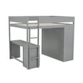 thumbnail image 6 of Harper & Bright Designs Wood Full Size Loft Bed with Wardrobes and 2-Drawer Desk with Cabinet, Gray, 6 of 15