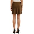 thumbnail image 3 of INSPIRE CHIC Drawstring Satin Mini Skirt for Women High Waist Casual A-Line Flared Flowy Silk Skater Short Skirts L Brown, 3 of 6