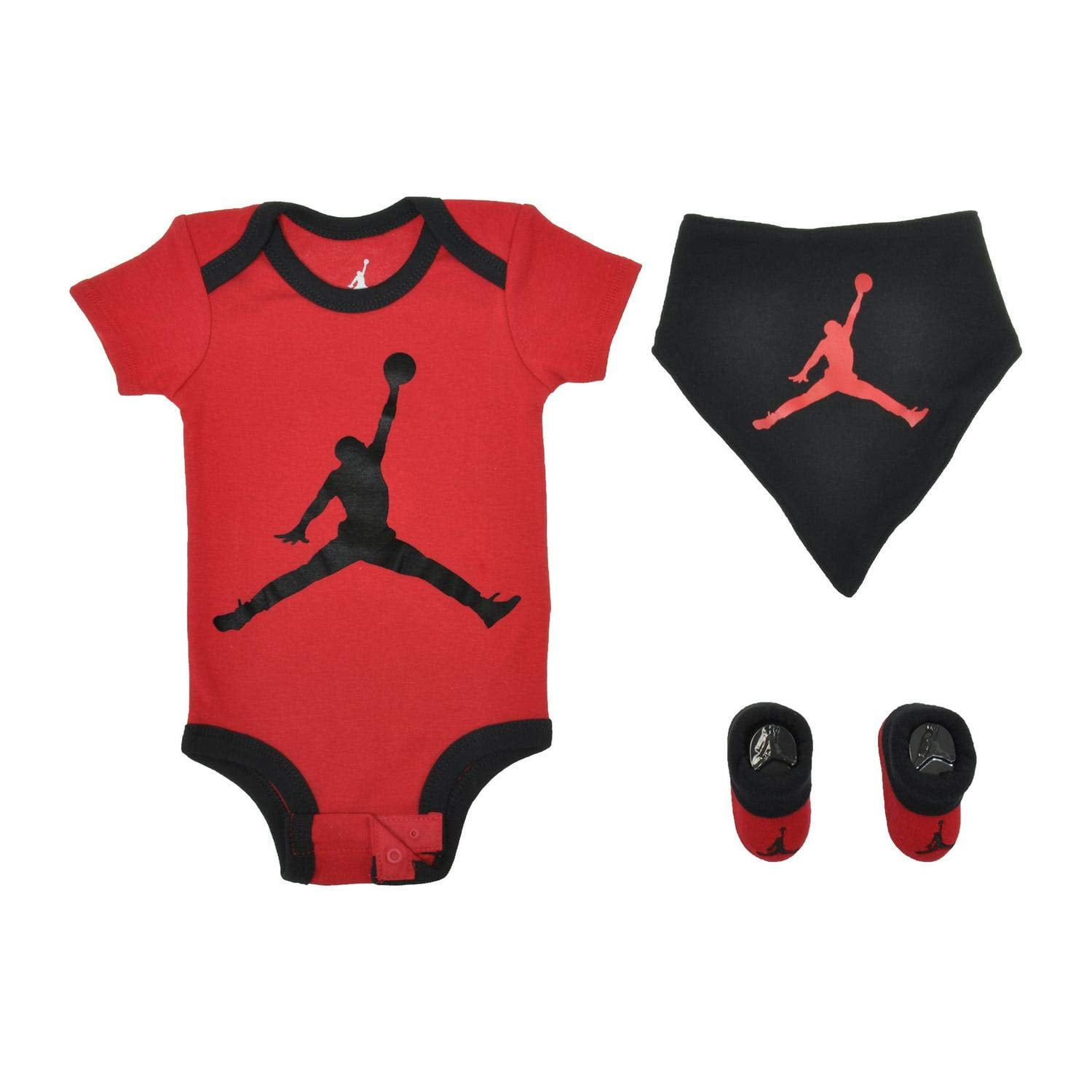 Nike Air Jordan Ensemble 3 Pcs pour Bebe Garcons 0 6 Mois Rouge noir