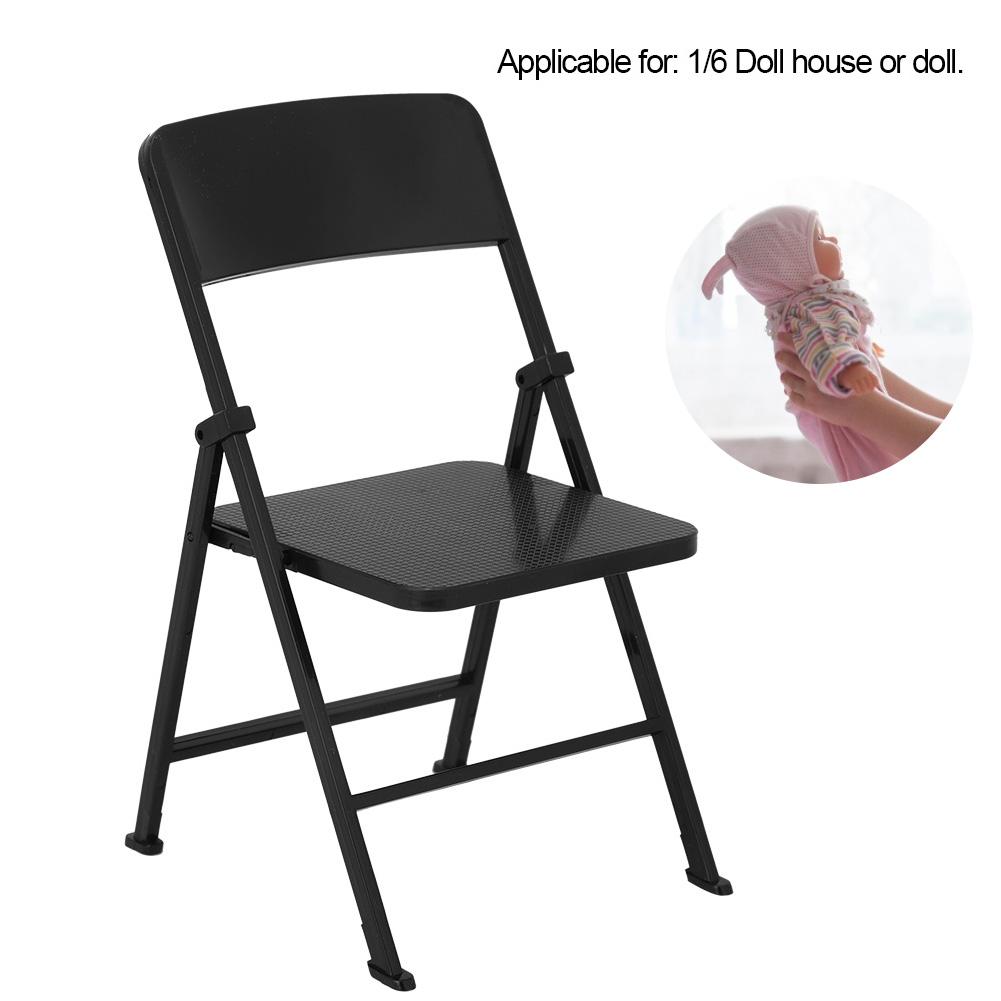 1//6 Scale Dollhouse Miniature Furniture Folding Chair for Dolls Action Figure Si