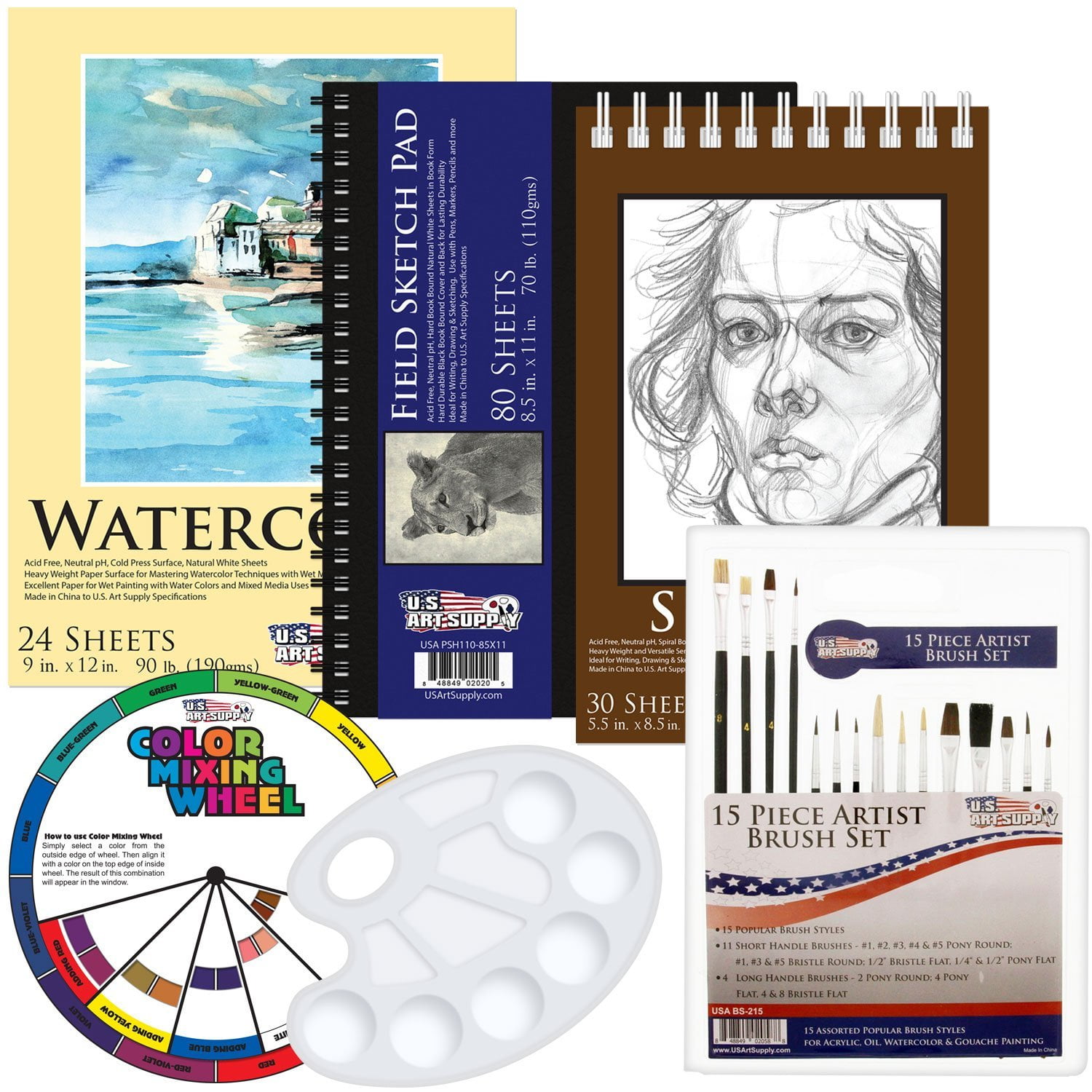Art Supplies 9/" x 12/" Premium Oil Painting Paper Pad 90 Pound 15 Sheets 2 Pack