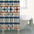 thumbnail image 4 of Blue and Orange Geometric Boho Pattern Shower Curtain 36"x72" ,Bathroom Decorative Shower Curtains Set with 12 Hooks,Modern Waterproof Washable Shower Curtain, 4 of 6