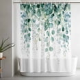 thumbnail image 4 of Green Eucalyptus Leaves Watercolor Shower Curtain for Bathroom, Summer Plant on White Waterproof Shower Curtains Washable Quick Dry with Hooks Bathtub Curtains 36x72IN, 4 of 9