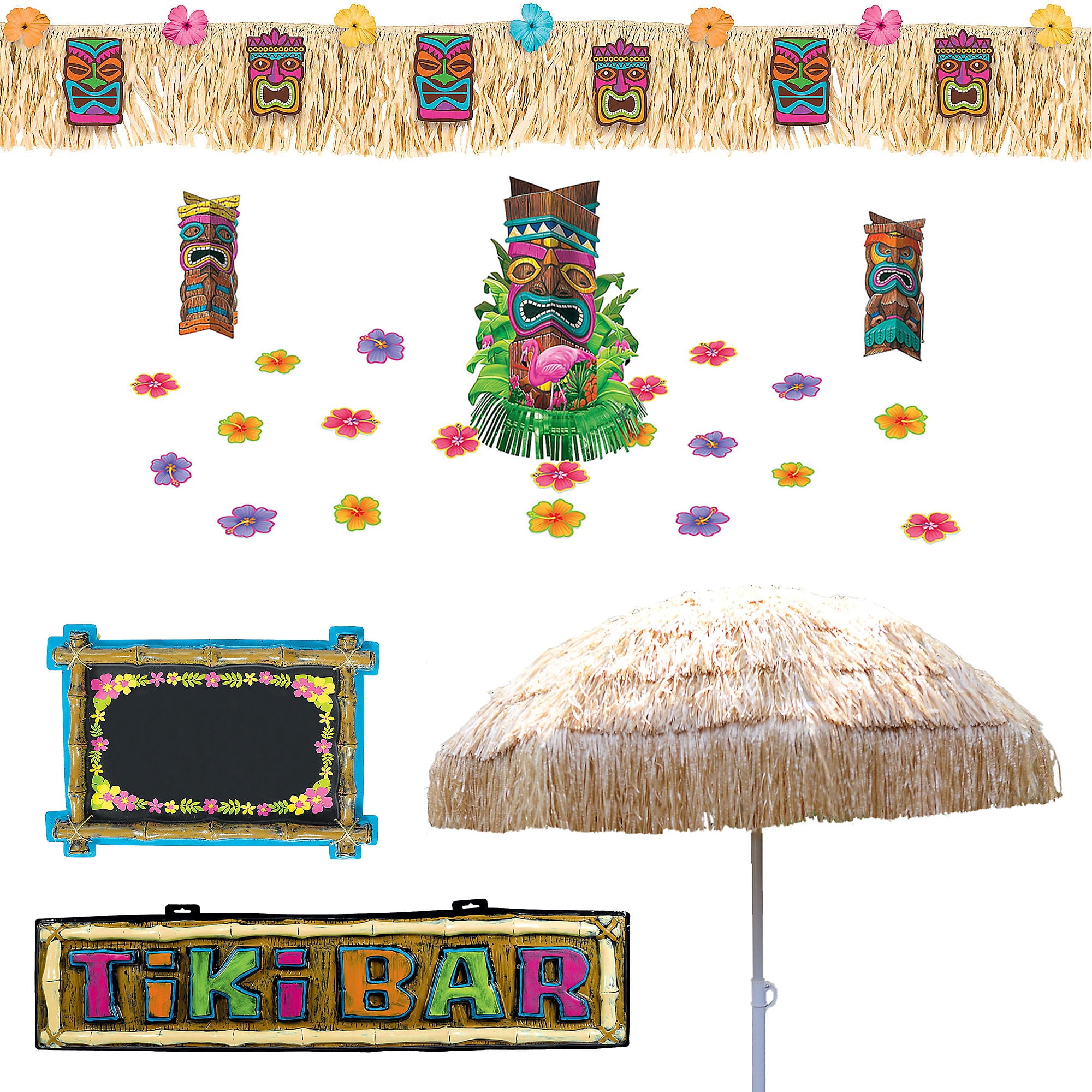 Party City Tiki Bar Decoration Kit, Party Supplies, Includes Banner ...