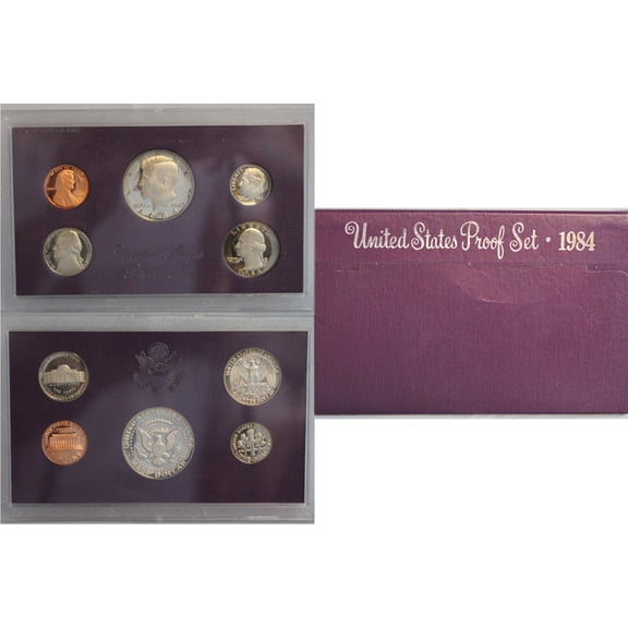 1984 Proof Set - U.S. Mint 5-Coin Set - Classic Mid-80s Cameo Proofs