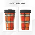 thumbnail image 4 of Portable Thermos Cup Coffee Cup 6.9×3.4in Invisible Ring Easy To Carry For Car Cafe Office Home Orangered Houndstooth Checkered Hand-Drawn Sketch_3, 4 of 8